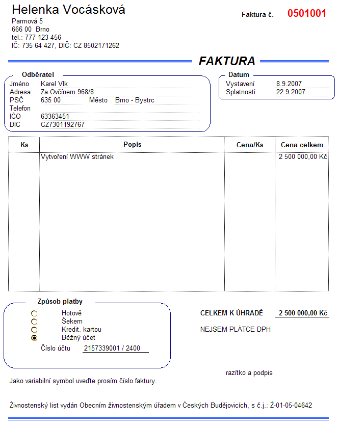invoice payment terms: net 15 vs net 30 compared on a sample invoice